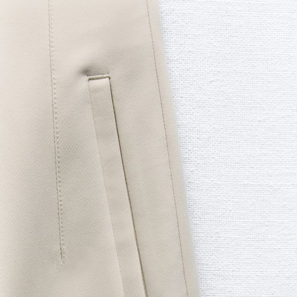 Zara High Waist Cream Pants - Picture 5 of 8